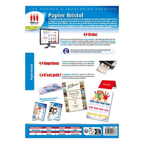 Papier Bristol Haute Définition 30 feuilles Mates A4 200 g m²