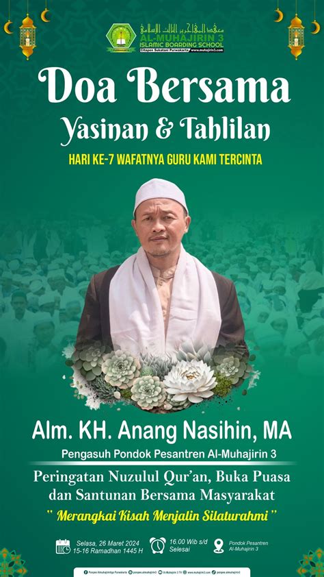 Doa Bersama Yasinan Dan Tahlilan Untuk Alm KH Anang Nasihin MA Bin H