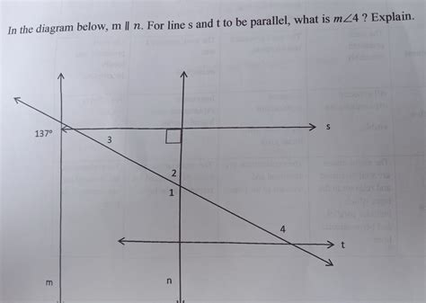 Solved In The Diagram Below Ml N For Line S And T To Be Parallel