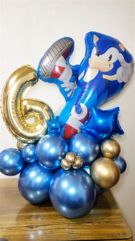 Bouquet De Globos De Sonic Balloon Columns Balloon Centerpieces