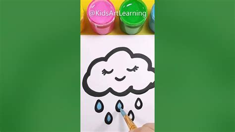 How To Draw Rain Cloud Rain Cloud Drawing Easy Drawing 🎨 Shorts