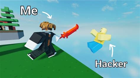 Beating A Hacker In Roblox Bedwars Hiding His Hacker Aura Youtube