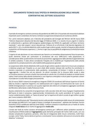 Documento Tecnico Sull Ipotesi Di Rimodulazione Delle Misure