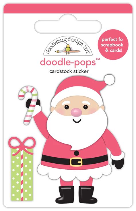 Doodlebug Doodle Pops 3D Stickers Gingerbread Kisses Hello Santa