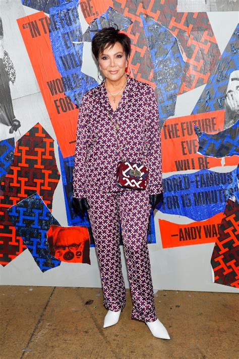 Kris Jenner Suits Up In Logomania Pajamas For Tommy Hilfiger Nyfw Show