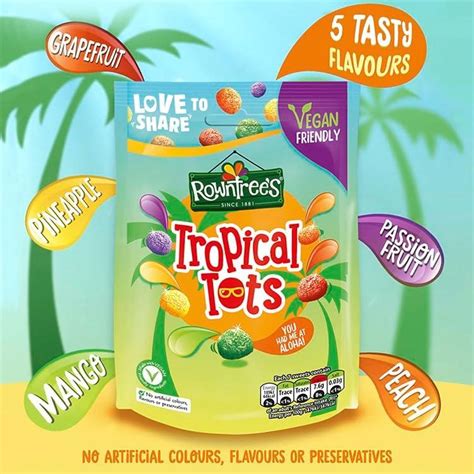 Rowntrees Tropical Tots Vegan Sweets 140g Sharing Bag Buy Online