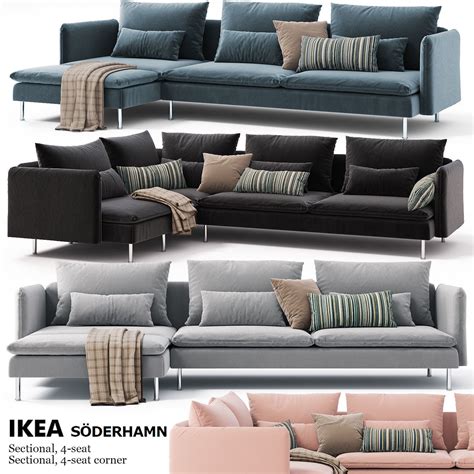 2 sofasSODERHAMN ikea Sectional 4-seat Sectional 4-seat corner 3D model ...