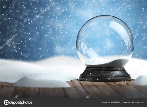 Empty snow globe Christmas background Stock Photo by ©maxxyustas 315589452