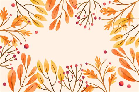 Premium Vector | Watercolor autumn background