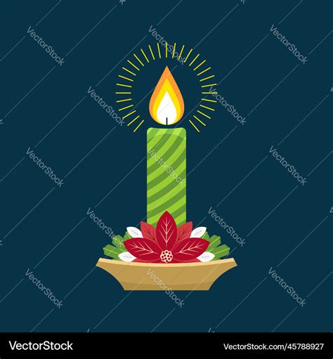 Holiday advent candle Royalty Free Vector Image