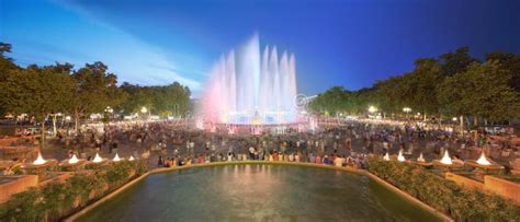 Night View of Magic Fountain in Barcelona Editorial Photo - Image of ...