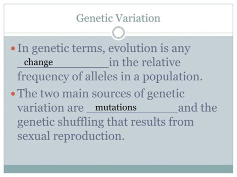 Ppt Chapter 16 Section 1 Genes And Variation Powerpoint Presentation Id2737660