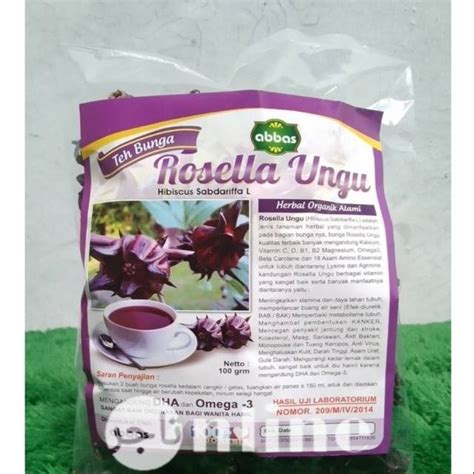 Jual Teh Bunga Rosella Ungu Rebus ABBAS 100 Gram Shopee Indonesia