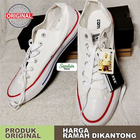 Jual Sepatu Converse All Star Original Low Classic White Untuk Pria