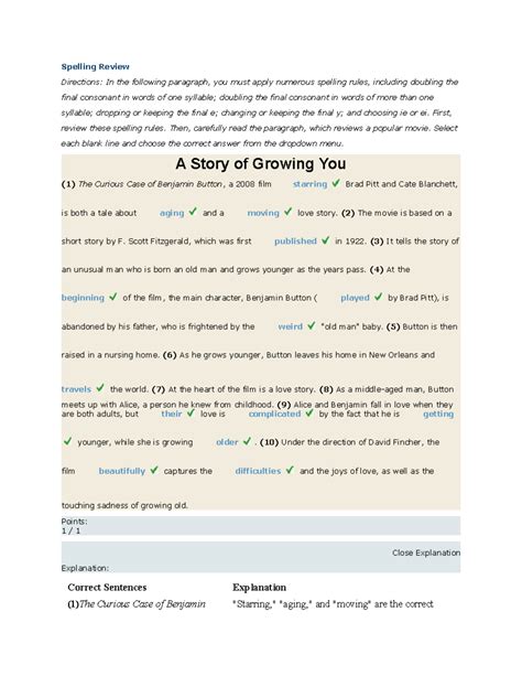 Spelling Review - Practice material exams - Spelling Review Directions