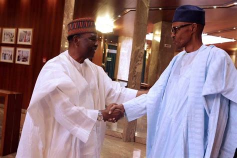 Photos Pres Buhari Receives Gen Yakubu Gowon At The State House Abuja