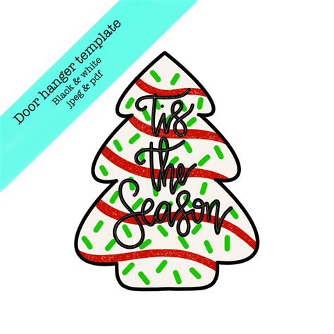 Template Christmas Door Hanger Template Christmas Tree Cake Etsy