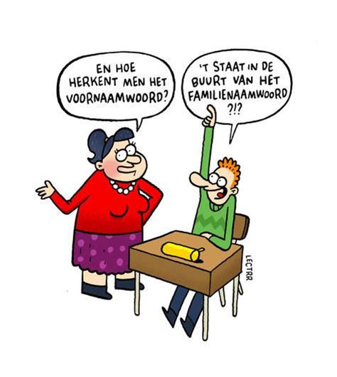 Cartoon Onderwijs Humor School Plezier Grappige Cartoon