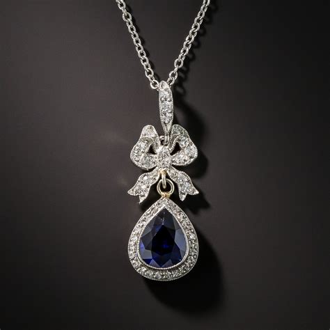 Edwardian Sapphire And Diamond Drop Pendant