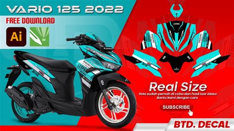 Cara Desain Decal Striping Vario 125 2022 REAL SIZE Adobeillustrator