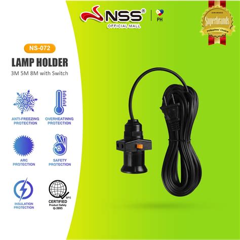 NSS Lamp Holder With Switch Cord Extension LED Light Bulb Holder Edison Screw Light Holder NS ...