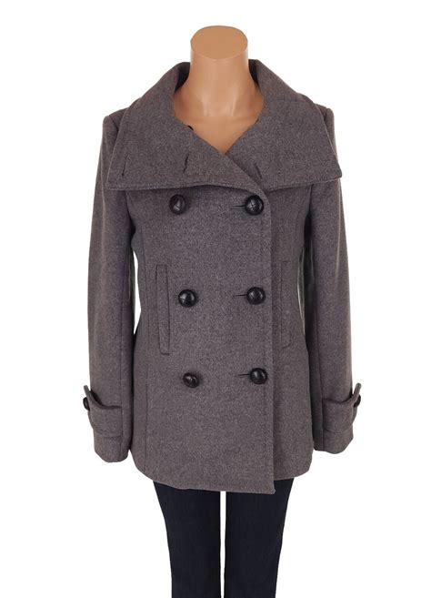 Aritzia Babaton Howell Pea Coat Gray Fine Italian Vir Gem