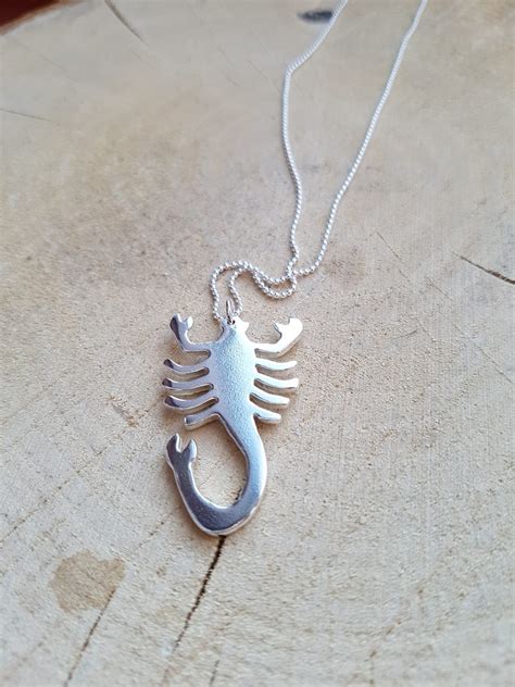 Scorpion Necklace Sterling Silver Scorpion Gift For Him Etsy