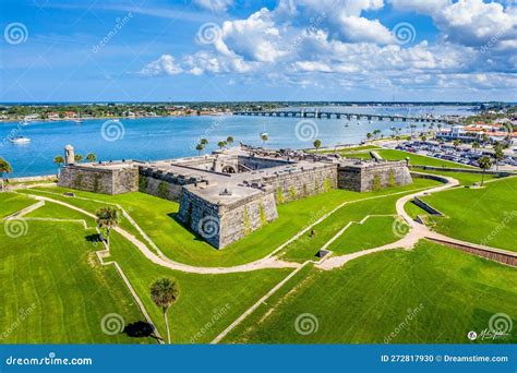 Aerial View of Castillo De San Marcos on a Sunny Day, Florida Stock Illustration - Illustration ...