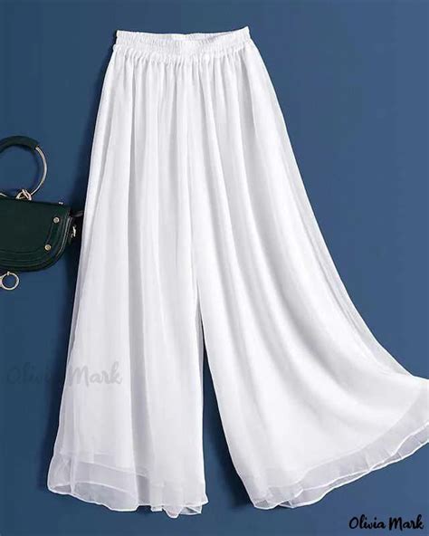 Oliviamark Premium Double Layered Chiffon Wide Leg Pants And High