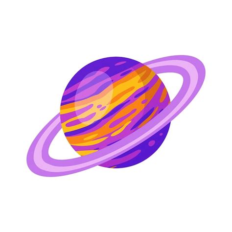 Planeta Estilizado Saturno Imagen Vectorial De Dibujos Animados Aislada