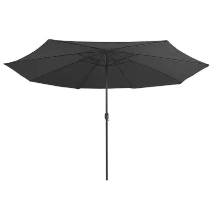 vidaXL Parasol d extérieur avec mât en métal 390 cm anthracite 47380