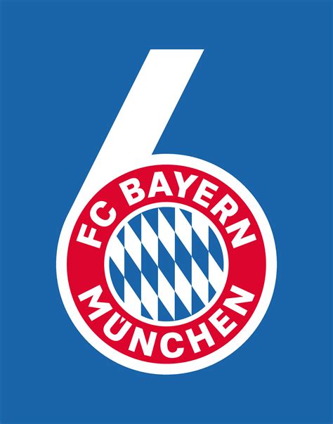 FC Bayern Munich 6 times kings of Europe celebration logo.