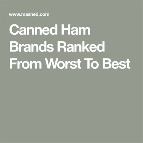 Canned Ham Brands Ranked From Worst To Best Canned Meats, Canned Ham ...