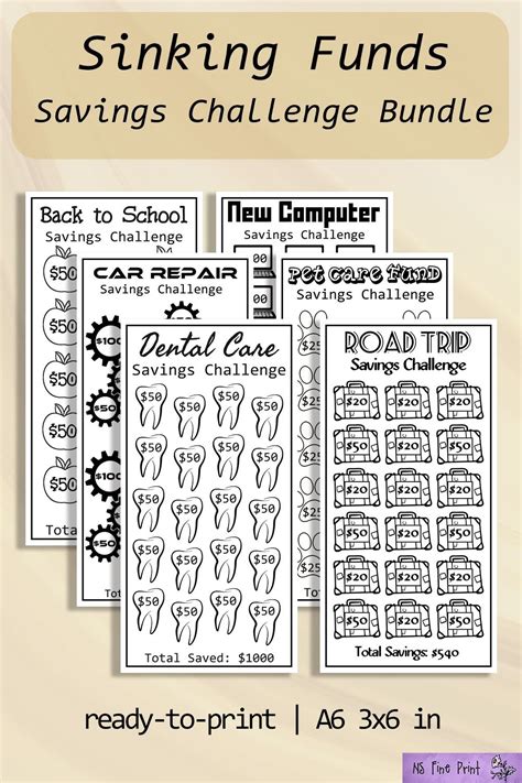 Savings Challenge Bundle Sinking Funds Tracker Bundle Envelope