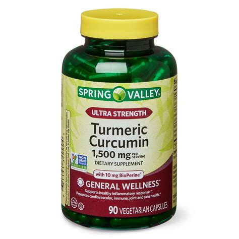 Spring Valley Ultra-Strength Turmeric Curcumin 1,500 mg 90 Vegetarian Capsules