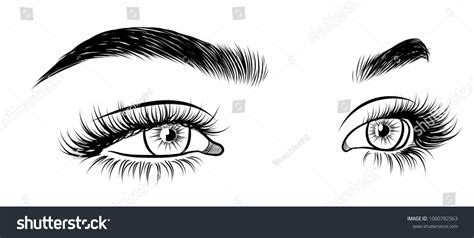 Illustration Womans Sexy Luxurious Eye Perfectly Stock Vector Royalty Free 1060782563