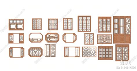 中式镂花窗su模型下载【id1124114509】知末su模型网