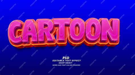 Premium Psd Cartoon Show 3d Editable Psd Text Effect Photoshop Template