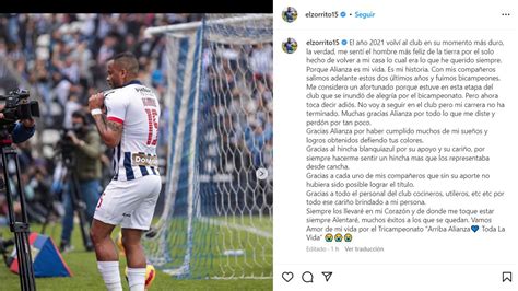 Wilmer Aguirre Y Su Emotiva Despedida De Alianza Lima “donde Me Toque