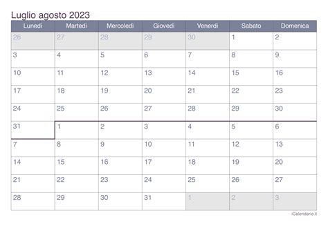 Calendario Luglio Editabile La Guida Completa Per Una Pianificazione