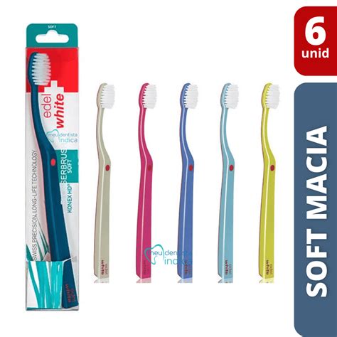 Escova Dental Flosserbrush Edel White Soft 6 Unidades