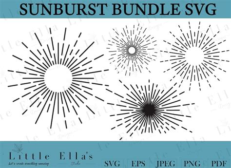 Sunburst Svg Sunburst Bundle Svg Sunburst Png Starburst Etsy