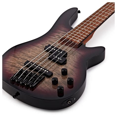 Chicago Select 5 String Bass Guitar By Gear4music Purple Burst Gear4music