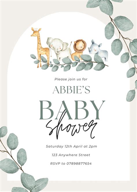 Baby Shower Personalised Invitation Digital Download - Etsy