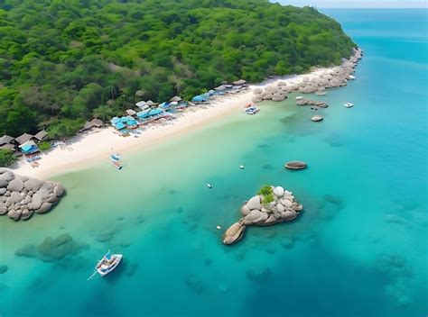 Premium Ai Image Aerial View Of The Seashore At Koh Tao Island