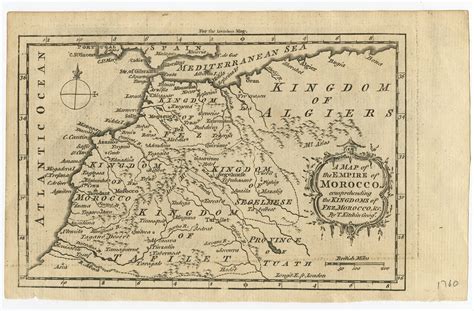 Antique Map Of The Empire Of Morocco By Kitchin C1760