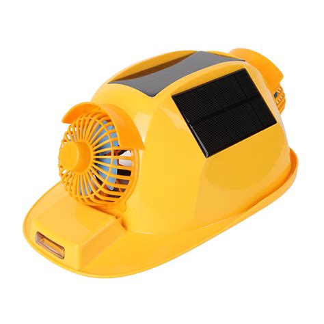 Solar Safety Helmet With Double Fan And Light For Construction Home