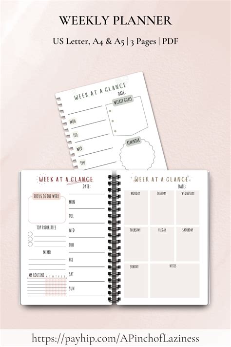 Weekly Planner Printable Inserts Organize Your Life