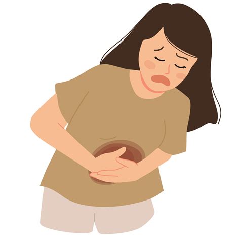 Woman Having Stomach Ache And Period Cramps Illustration 23169020