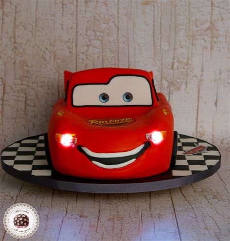 Rayo Mcqueen Cake Tarta Con Luces Tarta D Mericakes Fondant Cake